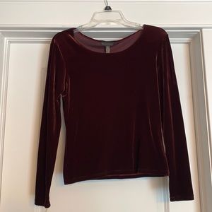Banana Republic Velvet Wine-colored long sleeve top, small